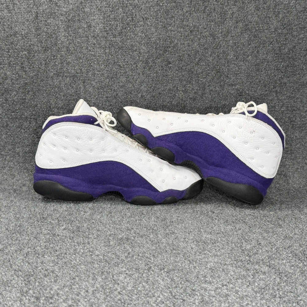 Jordan 13 Retro Shoes Men's 12 White Purple Lakers Athletic Hooping Sneakers - Picture 7 of 11